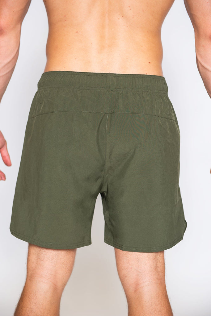 Olive green performance shorts - SPORTYWOLF